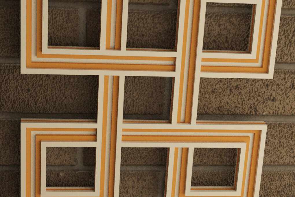 Intra απο ξύλο plywood 3mm-4mm πάχος Κελτικό τετράγωνο στολίδι Δίασταση 8x8 cm INTRAFABR-116906482