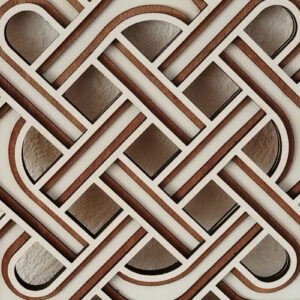 Intra απο ξύλο plywood 3mm-4mm πάχος Κελτικό τετράγωνο στολίδι Δίασταση 8x8 cm INTRAFABR-113046043