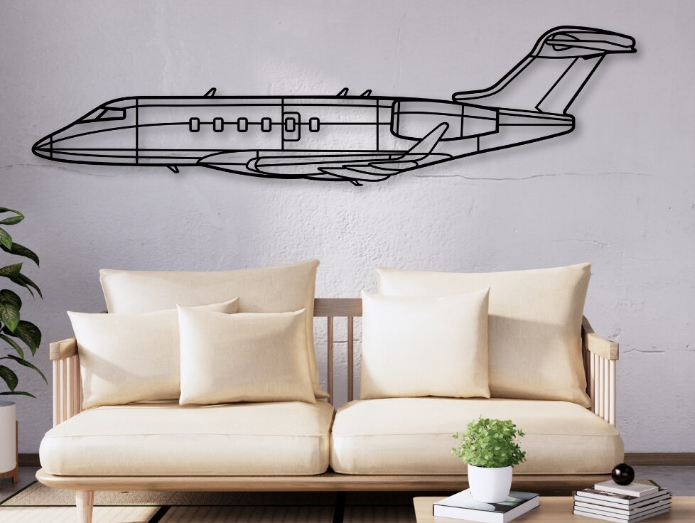 Intra απο ξύλο plywood 3mm-4mm πάχος Challenger 350 Aircraft  Silhouette Δίασταση 15x15 cm INTRAFABR-110752697