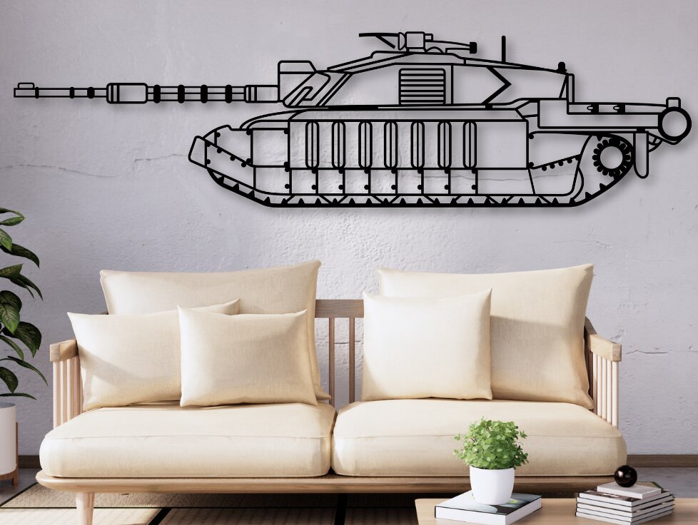 Intra απο ξύλο plywood 3mm-4mm πάχος Challenger II Tank Silhouette Δίασταση 15x15 cm INTRAFABR-110838033