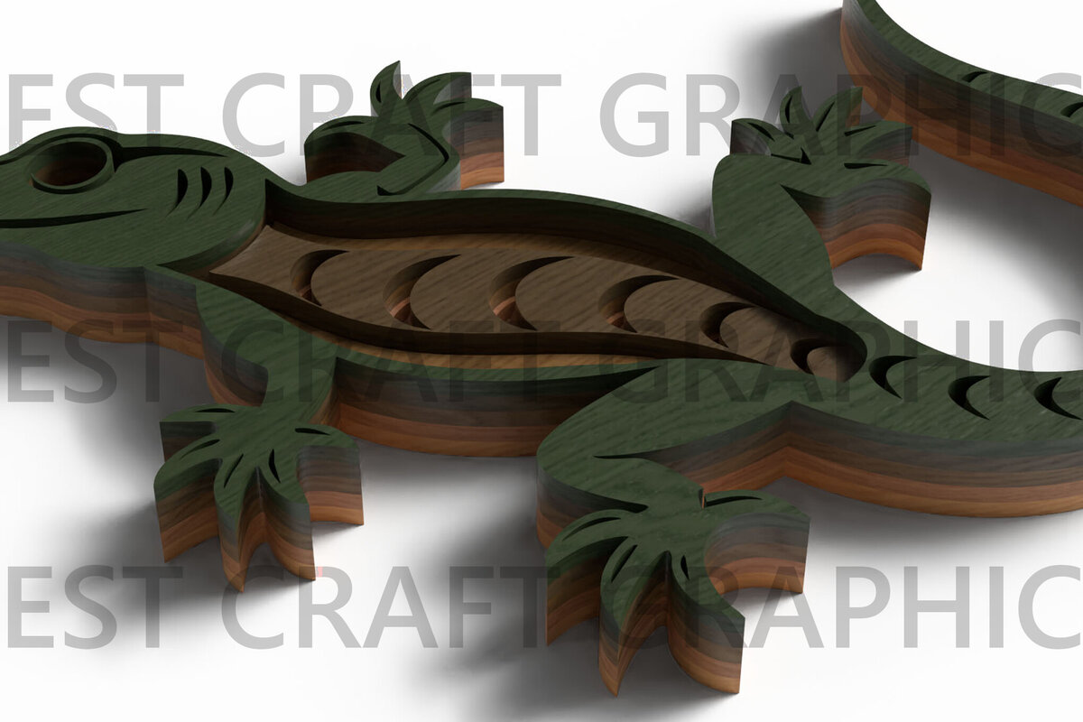 Intra απο ξύλο plywood 3mm-4mm πάχος Chameleon , Lizard Layered , Repti Δίασταση 25x25 cm INTRAFABR-121762137