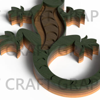 Intra απο ξύλο plywood 3mm-4mm πάχος Chameleon , Lizard Layered , Repti Δίασταση 25x25 cm INTRAFABR-121762137 - Image 2