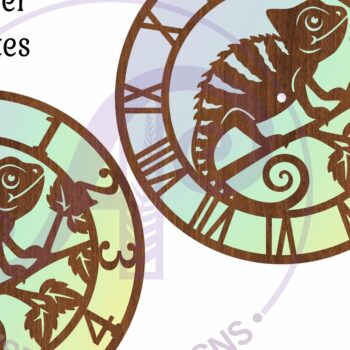 Intra απο ξύλο plywood 3mm-4mm πάχος κοπής με λέιζερ ρολόι τοίχου Chameleon Δίασταση 8x8 cm INTRAFABR-104204584 - Image 3