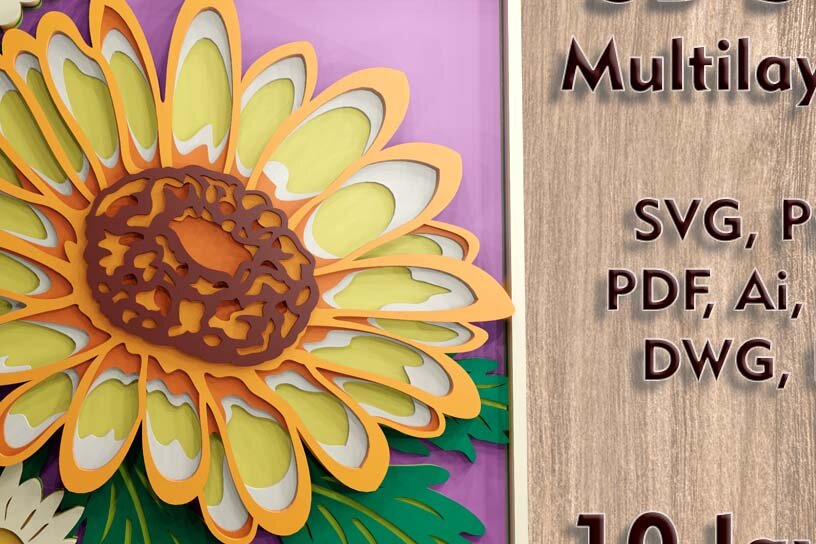 Intra απο ξύλο plywood 3mm-4mm πάχος Πολυστρωματικό κοπής Chamomile 3D Δίασταση 9x9 cm INTRAFABR-114261704