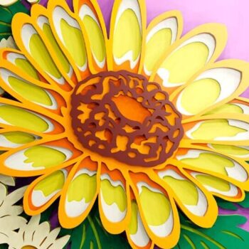 Intra απο ξύλο plywood 3mm-4mm πάχος Πολυστρωματικό κοπής Chamomile 3D Δίασταση 9x9 cm INTRAFABR-114261704 - Image 2