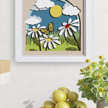 Intra απο ξύλο plywood 3mm-4mm πάχος Πρότυπο κοπής πολυστρωματικού χαρτιού CHAMOMILE Δίασταση 4x4 cm INTRAFABR-80169022 - Image 2