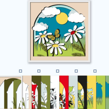 Intra απο ξύλο plywood 3mm-4mm πάχος Πρότυπο κοπής πολυστρωματικού χαρτιού CHAMOMILE Δίασταση 4x4 cm INTRAFABR-80169022 - Image 6