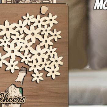 Intra απο ξύλο plywood 3mm-4mm πάχος Τραπεζογραμμάτιο θήκης χρημάτων μπουκαλιών σαμπάνιας Δίασταση 15x15 cm INTRAFABR-103464822 - Image 1