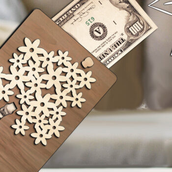 Intra απο ξύλο plywood 3mm-4mm πάχος Τραπεζογραμμάτιο θήκης χρημάτων μπουκαλιών σαμπάνιας Δίασταση 15x15 cm INTRAFABR-103464822 - Image 2