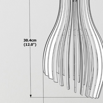 Intra απο ξύλο plywood 3mm-4mm πάχος Κρεμαστό φωτιστικό πολυελαίου, κοπής με λέιζερ Δίασταση 3x3 cm INTRAFABR-85426272 - Image 1