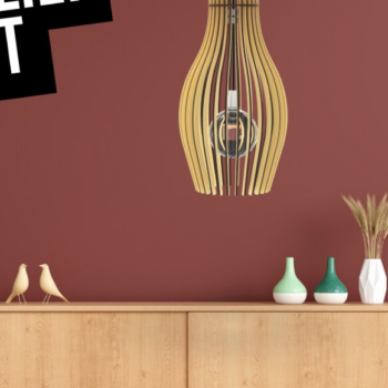 Intra απο ξύλο plywood 3mm-4mm πάχος Κρεμαστό φωτιστικό πολυελαίου, κοπής με λέιζερ Δίασταση 3x3 cm INTRAFABR-85057594 - Image 1