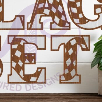 Intra απο ξύλο plywood 3mm-4mm πάχος αλφαβήτου με καρό γράμματα σημαία X 52 Δίασταση 5x5 cm INTRAFABR-90207156 - Image 1