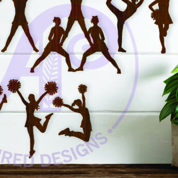 Intra απο ξύλο plywood 3mm-4mm πάχος Cheer Leading Silhouette Τοίχος κοπής με λέιζερ Δίασταση 30x20 cm INTRAFABR-106898422 - Image 1