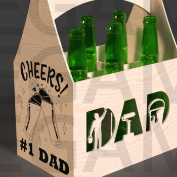 Intra απο ξύλο plywood 3mm-4mm πάχος Cheers #1 Dad Beer Tote Δίασταση 15x15 cm INTRAFABR-122114044 - Image 2