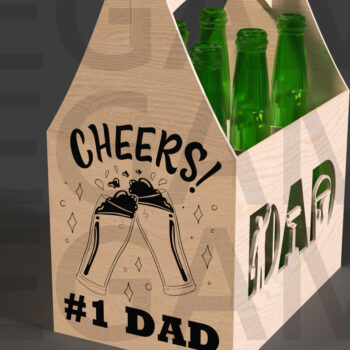Intra απο ξύλο plywood 3mm-4mm πάχος Cheers #1 Dad Beer Tote Δίασταση 15x15 cm INTRAFABR-122114044 - Image 3
