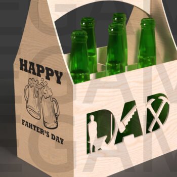 Intra απο ξύλο plywood 3mm-4mm πάχος Cheers Dad Beer Box File Cut  Δίασταση 15x15 cm INTRAFABR-122114077 - Image 1