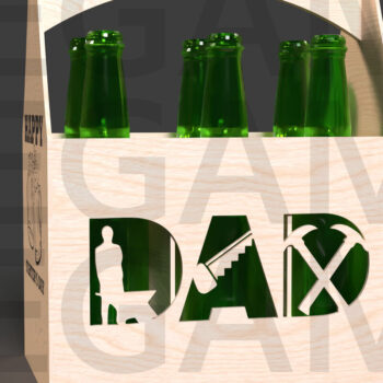 Intra απο ξύλο plywood 3mm-4mm πάχος Cheers Dad Beer Box File Cut  Δίασταση 15x15 cm INTRAFABR-122114077 - Image 2