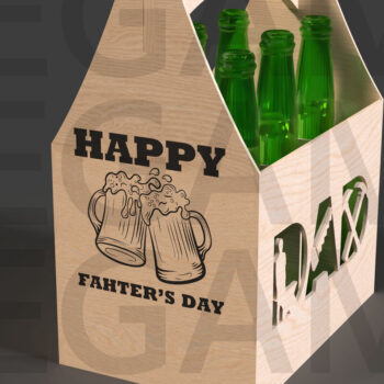 Intra απο ξύλο plywood 3mm-4mm πάχος Cheers Dad Beer Box File Cut  Δίασταση 15x15 cm INTRAFABR-122114077 - Image 3