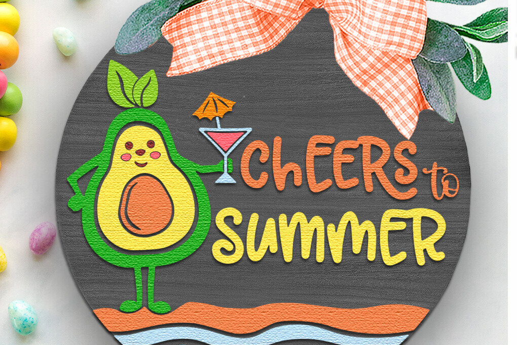 Intra απο ξύλο plywood 3mm-4mm πάχος Cheers to Summer , Door Sign Cut File Δίασταση 30x20 cm INTRAFABR-119202868 - Image 1