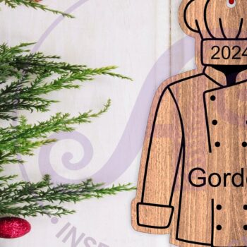 Intra απο ξύλο plywood 3mm-4mm πάχος Χριστουγεννιάτικο στολίδι Chef or Bakers Δίασταση 4x4 cm INTRAFABR-106492170 - Image 1