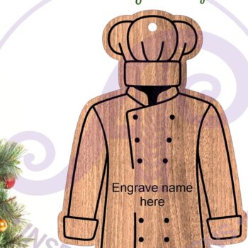 Intra απο ξύλο plywood 3mm-4mm πάχος Χριστουγεννιάτικο στολίδι Chef or Bakers Δίασταση 4x4 cm INTRAFABR-106492170 - Image 2