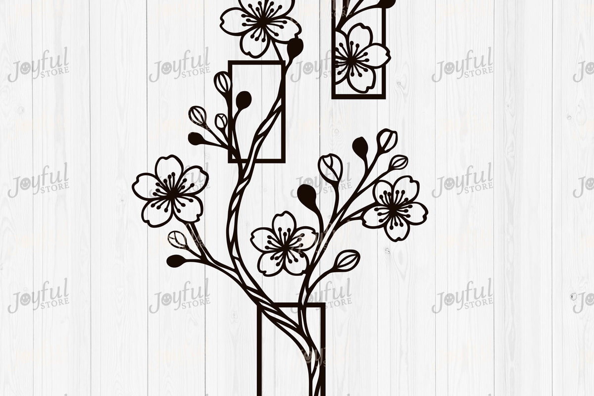 Intra απο ξύλο plywood 3mm-4mm πάχος Σχέδιο Branch Cherry Blossom Δίασταση 30x20 cm INTRAFABR-124578050 - Image 1