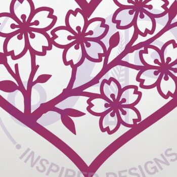 Intra απο ξύλο plywood 3mm-4mm πάχος Επιτοίχια επιγραφή Cherry Blossom Heart, Δίασταση 11x11 cm INTRAFABR-124358700 - Image 2