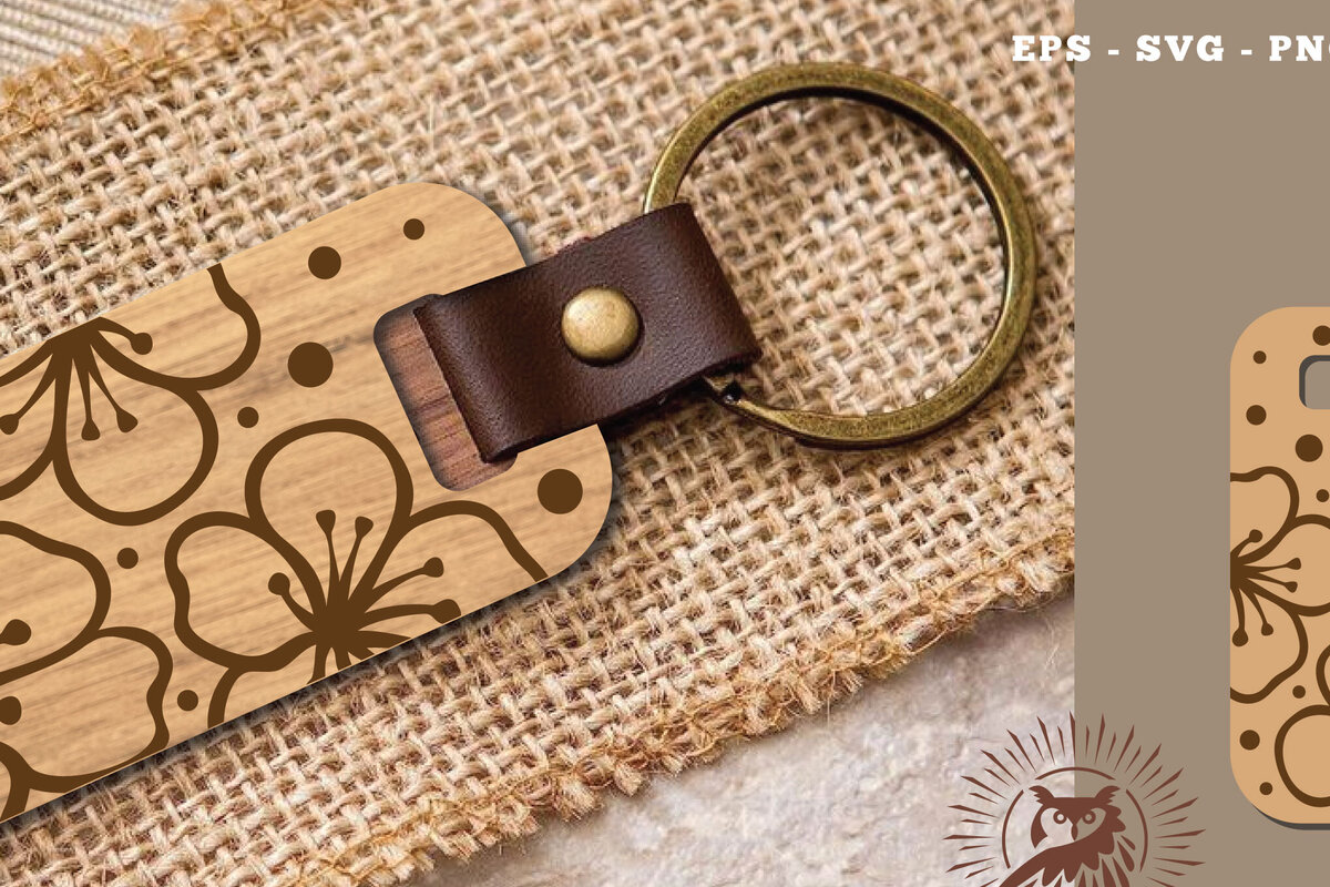 Intra απο ξύλο plywood 3mm-4mm πάχος Μπρελόκ Cherry Blossom Cut  Δίασταση 6x6 cm INTRAFABR-115872305