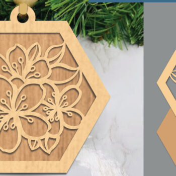 Intra απο ξύλο plywood 3mm-4mm πάχος Στολίδι με κομμένο λέιζερ Cherry Blossom Δίασταση 8x8 cm INTRAFABR-105419047 - Image 1