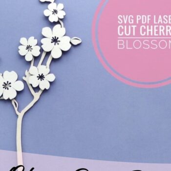 Intra απο ξύλο plywood 3mm-4mm πάχος Cherry Blossom Flower Δίασταση 37x37 cm INTRAFABR-35757096 - Image 1