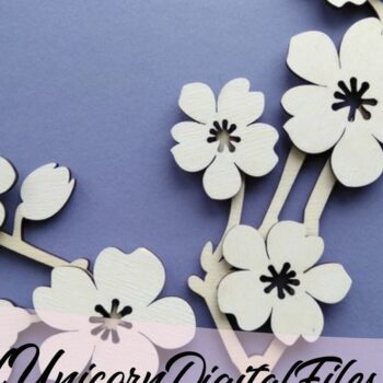 Intra απο ξύλο plywood 3mm-4mm πάχος Cherry Blossom Flower Δίασταση 37x37 cm INTRAFABR-35757096 - Image 2
