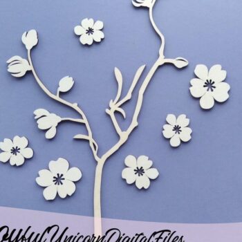 Intra απο ξύλο plywood 3mm-4mm πάχος Cherry Blossom Flower Δίασταση 37x37 cm INTRAFABR-35757096 - Image 3