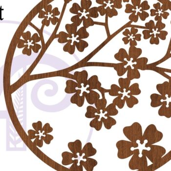 Intra απο ξύλο plywood 3mm-4mm πάχος Επιγραφή τοίχου Cherry Blossom, . Δίασταση 10x10 cm INTRAFABR-78975183 - Image 4