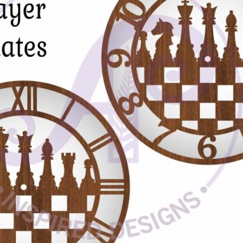 Intra απο ξύλο plywood 3mm-4mm πάχος κοπής με λέιζερ ρολόι τοίχου σκακιού, Δίασταση 8x8 cm INTRAFABR-93351481 - Image 3