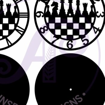 Intra απο ξύλο plywood 3mm-4mm πάχος κοπής με λέιζερ ρολόι τοίχου σκακιού, Δίασταση 8x8 cm INTRAFABR-93351481 - Image 4