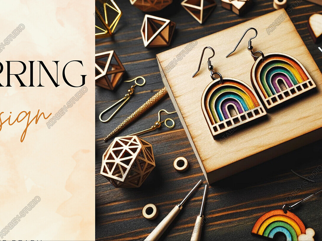 Intra απο ξύλο plywood 3mm-4mm πάχος σκουλαρίκι κομμένα με λέιζερ Chic Spectrum Δίασταση 3x3 cm INTRAFABR-91109039