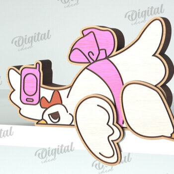 Intra απο ξύλο plywood 3mm-4mm πάχος Αστεία διακόσμηση κοτόπουλου με λέιζερ Δίασταση 30x20 cm INTRAFABR-117112347 - Image 1