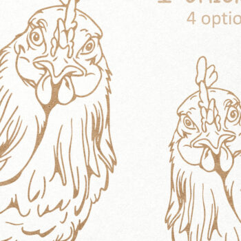 Intra απο ξύλο plywood 3mm-4mm πάχος Chicken Peeking , Funny Rooster Δίασταση 7x7 cm INTRAFABR-100388328 - Image 1