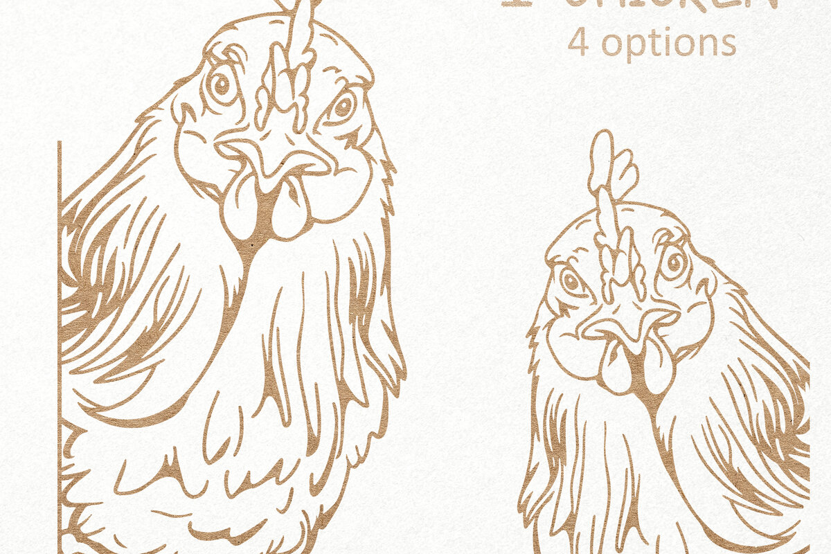 Intra απο ξύλο plywood 3mm-4mm πάχος Chicken Peeking , Funny Rooster Δίασταση 7x7 cm INTRAFABR-100388328