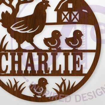 Intra απο ξύλο plywood 3mm-4mm πάχος Κοτόπουλα στο αγρόκτημα Ονομασία κοπής με λέιζερ Δίασταση 10x10 cm INTRAFABR-124607733 - Image 1