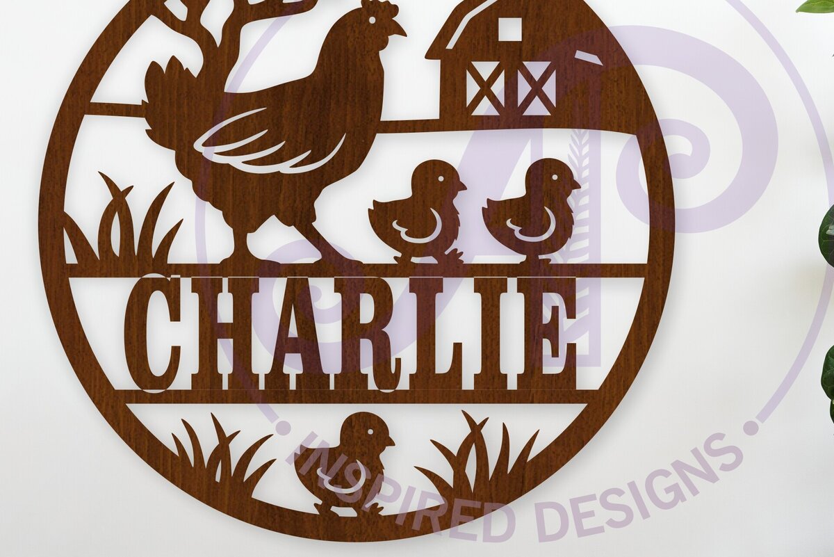 Intra απο ξύλο plywood 3mm-4mm πάχος Κοτόπουλα στο αγρόκτημα Ονομασία κοπής με λέιζερ Δίασταση 10x10 cm INTRAFABR-124607733