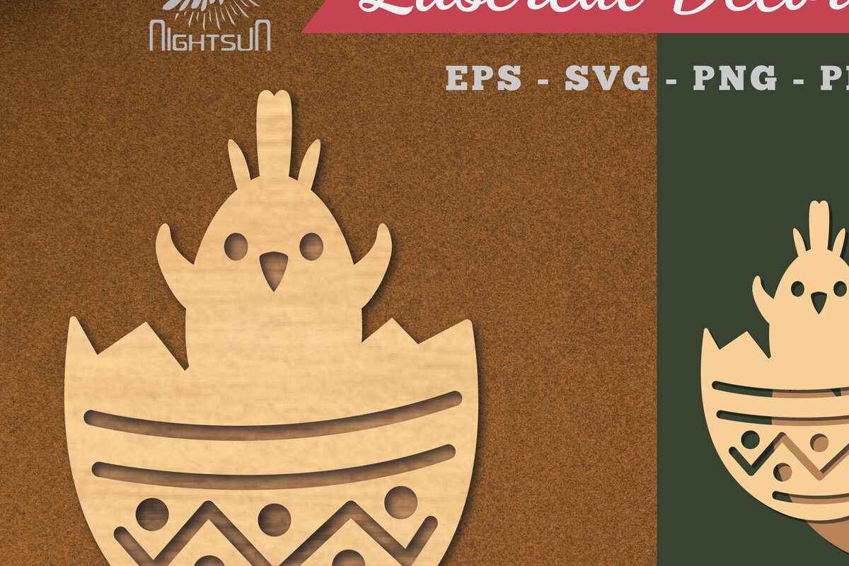 Intra απο ξύλο plywood 3mm-4mm πάχος Νεοσσοί σε Διακόσμηση κοπής με λέιζερ αυγών 1 Δίασταση 15x15 cm INTRAFABR-119432393