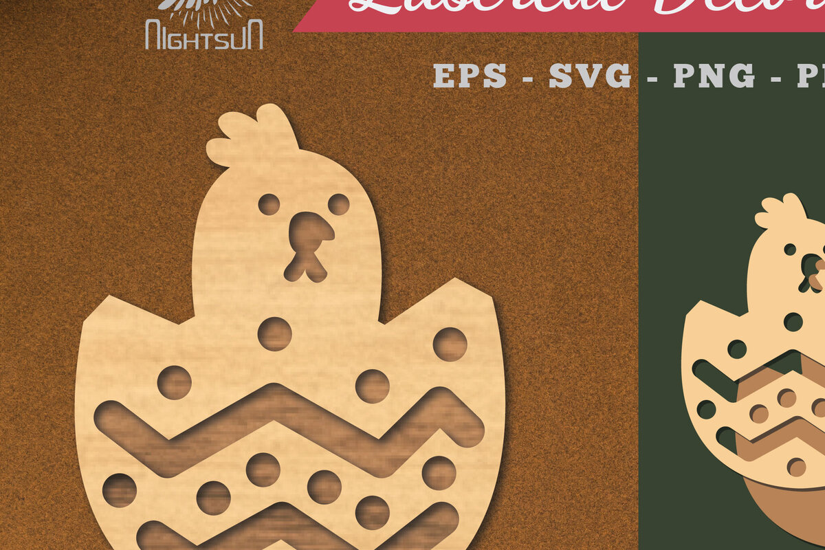 Intra απο ξύλο plywood 3mm-4mm πάχος Νεοσσοί σε Διακόσμηση κοπής με λέιζερ αυγών 2 Δίασταση 15x15 cm INTRAFABR-119432442