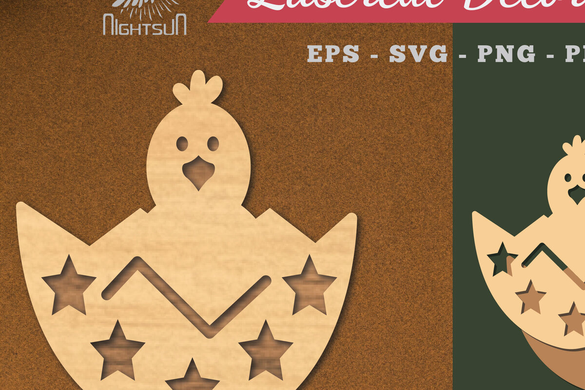 Intra απο ξύλο plywood 3mm-4mm πάχος Νεοσσοί σε Διακόσμηση κοπής με λέιζερ αυγών 3 Δίασταση 15x15 cm INTRAFABR-119432524