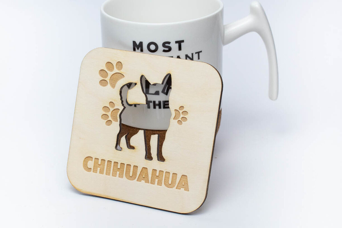 Intra απο ξύλο plywood 3mm-4mm πάχος Σουβέρ Chihuahua Δίασταση 15x15 cm INTRAFABR-67776301