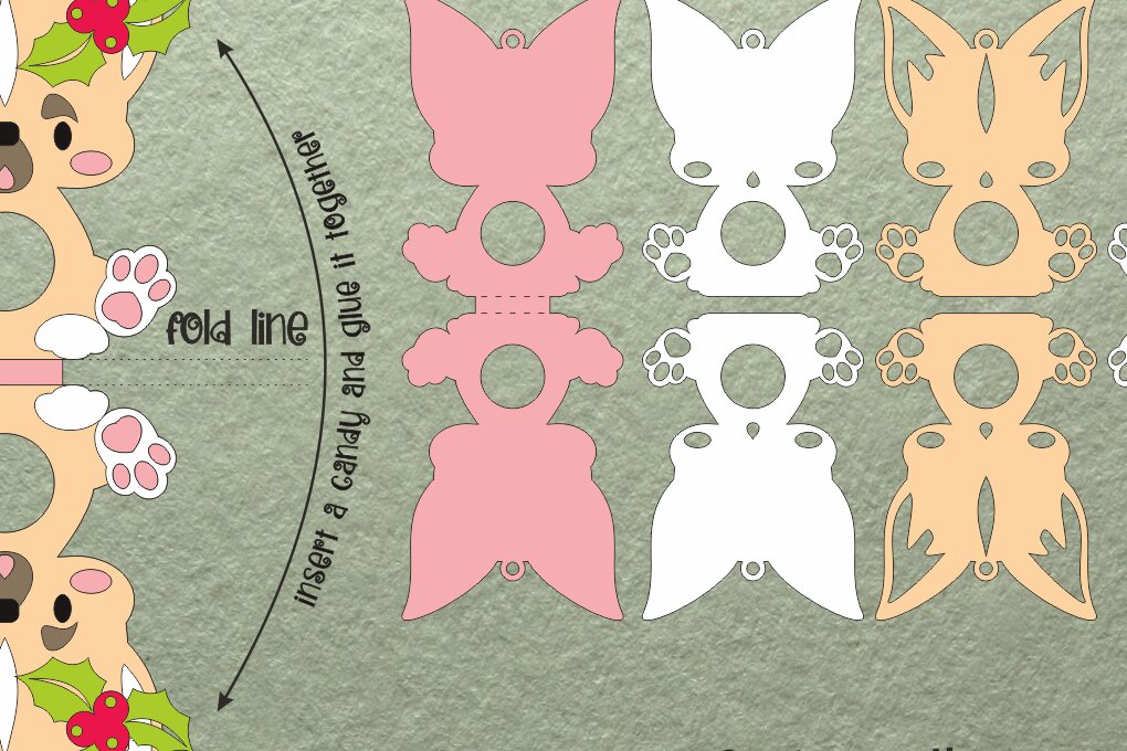 Intra απο ξύλο plywood 3mm-4mm πάχος Σκύλος Τσιουάουα| Πρότυπο θήκης καραμελών Δίασταση 8x8 cm INTRAFABR-106986700