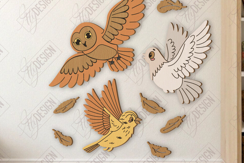 Intra απο ξύλο plywood 3mm-4mm πάχος Παιδικό δωμάτιο Διακόσμηση τοίχου με λέιζερ | CNC Δίασταση 15x15 cm INTRAFABR-123134978 - Image 1