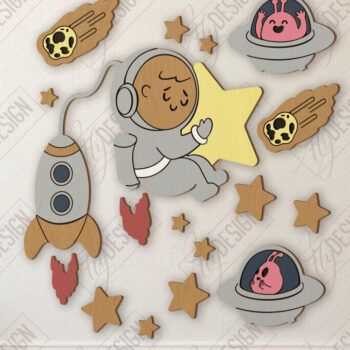 Intra απο ξύλο plywood 3mm-4mm πάχος Παιδικό δωμάτιο Διακόσμηση τοίχου με λέιζερ | CNC Δίασταση 15x15 cm INTRAFABR-123044119 - Image 1