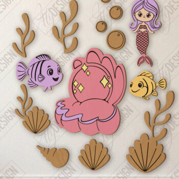 Intra απο ξύλο plywood 3mm-4mm πάχος Παιδικό δωμάτιο Διακόσμηση τοίχου με λέιζερ | CNC Δίασταση 15x15 cm INTRAFABR-123044134 - Image 1