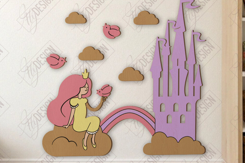 Intra απο ξύλο plywood 3mm-4mm πάχος Παιδικό δωμάτιο Διακόσμηση τοίχου με λέιζερ | CNC Δίασταση 15x15 cm INTRAFABR-123044142